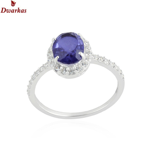 Bijoux de mode en pierres précieuses de haute qualité, argent sterling 925, tanzanite, quartz, CZ, anneaux halo multi-pierres pour femmes, cadeaux pour les fêtes de mariage - Product Image 1