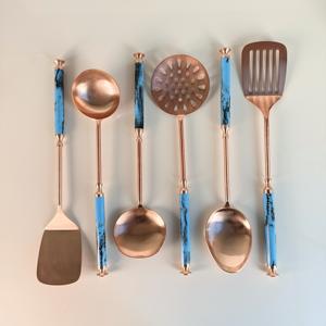 Top Quality Durable <b>Copper</b> Finish Stainless Steel with Resin Handle and Box <b>Kitchen</b> Wares Set Cooking Tool Utensil - Product Image 3