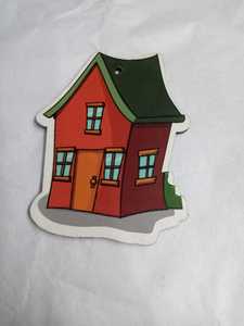 Adorno de Metal de casa roja, árbol de Navidad, hogar, oficina, decoración colgante, adornos de porcelana en forma de estrella de Navidad, manualidades - Product Image 4