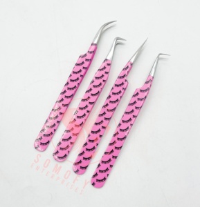 Pinzas de pestañas profesionales de etiqueta privada personalizables, Impresión de amarre de volumen, agarre de acero inoxidable fuerte, precisión de alta calidad - Product Image 1