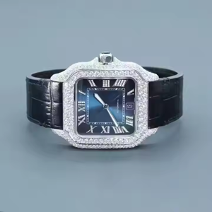 2025 haute qualité Icedown Moissanite diamant en acier inoxydable montres à Quartz luxe personnalisé Style Hip Hop pour hommes - Product Image 1