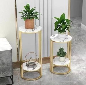 Mesa auxiliar de metal de estilo de diseñador con tapa de mármol para muebles de sala de estar con clase e ideas de decoración - Product Image 2