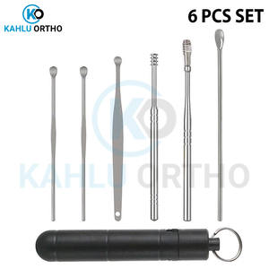 KAHLU ORTHOPEDIC-Kit d'élimination du cérumen réutilisable en acier inoxydable, outil de nettoyage de cérumen de qualité supérieure, 6 pièces - Product Image 6