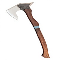 Hache de style Viking en acier forgé personnalisée, hache barbue, tomahawk en bois de rose, hache véritable, meilleur cadeau, étui en cuir de qualité supérieure