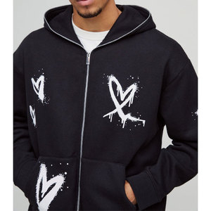 Sudaderas con Capucha Personalizadas al por Mayor para Hombre, Estilo Urbano, Ligeras, de Algodón y Felpa, con Hombros Caídos, Lisas - Product Image 6