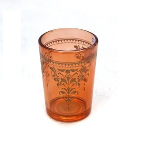 Bougeoir et lanterne de Style américain de couleur orange de support votif rond en verre décoratif d'événement pour la décoration de mariage - Product Image 1