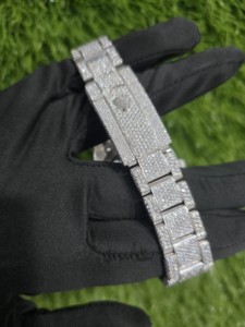 นาฬิกาเพชรโมอิสซาไนต์ นาฬิกาฝังเพชรหรูหรา ระบบอัตโนมัติเต็มรูปแบบ VVV โมอิสซาไนต์เพชรฝังเต็ม นาฬิกาโมอิสซาไนต์ - Product Image 4