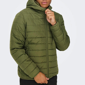 Chaqueta Acolchada Ligera para Hombre, Impermeable, con Cierre Completo, Color Verde, Forro Acolchado, Diseño Personalizado - Product Image 5