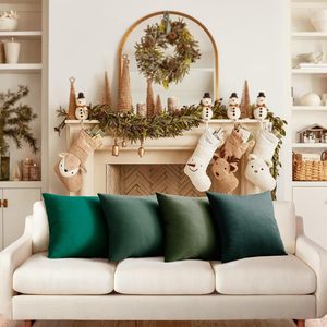 Cojín decorativo de Punto Verde terciopelo suave colores sólidos funda de almohada Lisa para el hogar Hotel sofá sala de estar para Hospital - Product Image 2