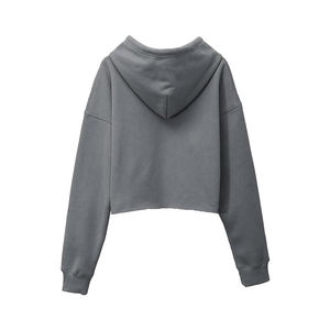 Sweat à capuche décontracté pour femme en molleton de haute qualité, coupe oversize, col rond, uni, style streetwear sexy, avec logo frontal, automne-hiver - Product Image 2