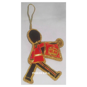 Increíble diseño puro trabajo hecho a mano de Golden Zari bordado adorno colgante para decoración de árbol de Navidad propósito al mejor precio - Product Image 1