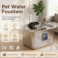 Fontaine à eau automatique pour animaux de compagnie en acier inoxydable de 15 L, distributeur d'eau pour chats et chiens, vente directe d'usine en gros