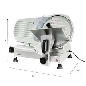 Rebanadora de Carne Eléctrica de 12 Pulgadas CMS-12S Semiautomática con Grosor de Corte Ajustable 220V para Uso en Restaurantes, Acero Inoxidable Plateado, Nueva - Product Image 6