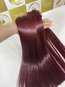 Peluca de pelo vietnamita crudo 100%, Color vino, onda Natural profunda suelta, muchas longitudes, todas las texturas, todos los colores, extensiones de cabello humano a granel - Product Image 4