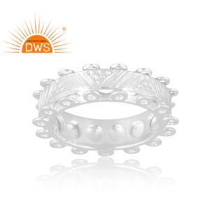 Anillo de banda de plata de ley 925 hecho a mano en India con el mejor diseño, joyería personalizada para mujer, regalo para ella - Product Image 1
