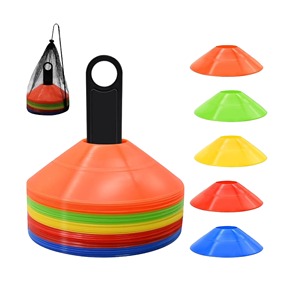 กรวยฝึกซ้อมฟุตบอล HDPE คุณภาพสูง แบบกำหนดเอง สำหรับการฝึกซ้อมฟุตบอล ขายส่งเครื่องหมายความเร็วสำหรับสนาม - Product Image 1