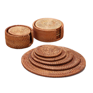 Plato de flores de mimbre de bambú y ratán tejido a mano, de fibra natural, con aislamiento térmico, protección para mesa, decoración normal, hecho en Vietnam. - Product Image 2