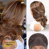 Myra-DWY 133 Glueless Synthetic <b>Wig</b> Light <b>Brown</b> Lace Front Free Part with <b>Brown</b> and Highlight Tones Mid-Length - Product Image 2