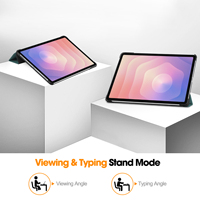 Étui rigide OMEVE pour Samsung Galaxy Tab S11 11 pouces SM-X730, fin, intelligent, en cuir PU, avec support pliable, antichoc, pour tablette