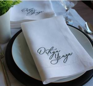 Servilletas de Tela Bordadas de Algodón, Fabricante OEM, Proveedor de Servilletas Absorbentes para Navidad, Bodas, Fiestas, Cocina y Comedor - Product Image 4