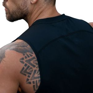 <b>Black</b> Gym Performance Vest Sleeveless Training Tank Top Lightweight Breathable Activewear for <b>Men</b> Workout Fitness and Sports - Product Image 3