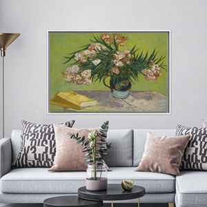 งานศิลปะดอกไม้แวนโก๊ะที่หรูหราพิมพ์บนผ้าใบสำหรับตกแต่ง, ของขวัญส่วนบุคคล,1P:กรอบสีขาว - Product Image 1