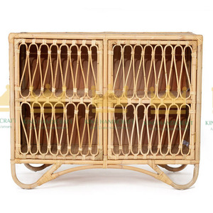 Mueble de almacenamiento de ratán bohemio moderno, muebles de 2 puertas para dormitorio de niños, hecho a mano en Vietnam, nuevo diseño, seguro y elegante - Product Image 3