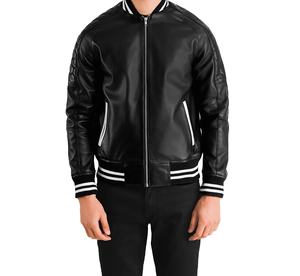 Veste universitaire en mélange de laine de qualité supérieure avec manches en cuir véritable pour hommes Veste de baseball universitaire pour hommes - Product Image 1
