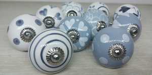 Juego de 10 pomos de cerámica de diseño Floral hechos a mano, pomos de puerta coloridos Vintage para armarios de dormitorio, armarios de tocador, exteriores de Hotel - Product Image 3