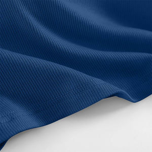 Vêtements de yoga sans couture pour femmes Débardeurs côtelés de gymnastique Couleur bleu foncé Coupe régulière Coton Polyester Recadrée Stringer pour femmes - Product Image 5