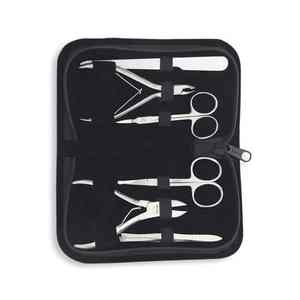 Juego de pedicura personalizado de 6 piezas para el cuidado de las uñas Kits de manicura de acero inoxidable con bolsa de PU Juegos de cortaúñas, lima de uñas, Tijera para cutículas - Product Image 3