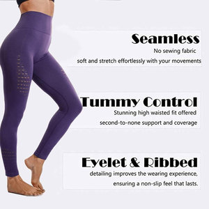 Soft Mid-Waisted Workout <b>Seamless</b> <b>Leggings</b> Yoga Pants Gym for Women Custom Spandex/Nylon <b>Leggings</b> Snagging Resistance Breathable - Product Image 6