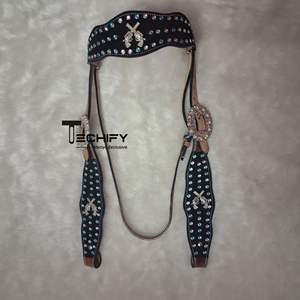 Premium Durable Tooled Leather Western Horse Headstall Logotipo personalizado Decoración de cristal Mejor precio Producto de equitación ecuestre - Product Image 1