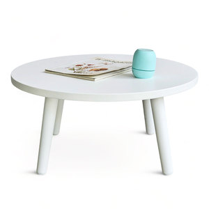 Escritorio de Estudio Redondo de Plástico para Niños, Diseño Ergonómico, 65 cm, Mesa Infantil de Madera de Caucho KGD043 - Product Image 1
