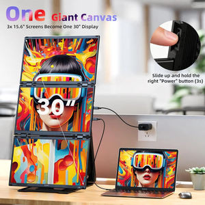 Produits tendance 2026 Écran d'ordinateur portable Extenseur d'écran Triple moniteur 15,6 pouces Moniteur portable Quad Connexion par un seul câble pour <span class=keywords><strong>PC</strong></span> Gaming - Product Image 2