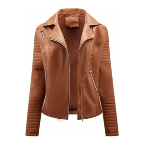 Veste en similicuir pour femme Vestes en cuir PU respirantes personnalisées pour le printemps et l'automne - Product Image 3