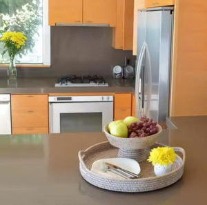 Bol à fruits en rotin naturel avec support Plateau fait main Décoration intérieure du Vietnam - Product Image 6