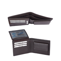 Dompet Kulit Asli Pria Lipat Pendek Tempat Kartu Multi-Fungsi Desain Minimalis Penyimpanan Kartu