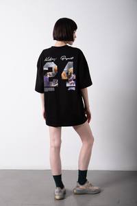 Camiseta con estampado de espalda grande para mujer, diseño personalizado prémium, 100 algodón, informal, 180-280 GSM, OEM, nueva temporada - Product Image 3