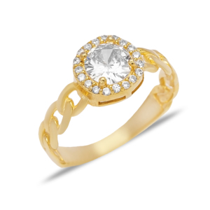 Round Shape Clear Zircon Stone Cluster <b>Ring</b> Turkish Wholesale 925 Sterling Silver Jewelry - Product Image 4