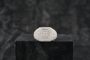 Men's Ring Trend Hip Hop Ice Out 10K 14K 18K <b>Gold</b> Full VVS Natural Diamond Rounded and Baguette Ring Luxury <b>Costume</b> <b>Jewelry</b> - Product Image 4