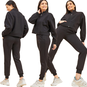 Sudaderas con capucha de estilo esencial personalizadas, sin cordón, antiarrugas, 100% algodón, sudaderas Unisex para mujer, conjunto de pantalones de chándal, chándal - Product Image 1