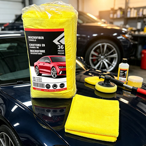 Lot de 36 chiffons de nettoyage pour voiture en microfibre, grande taille, à poils longs et courts, absorbants, 350 g/m², serviette de detailing - Product Image 1