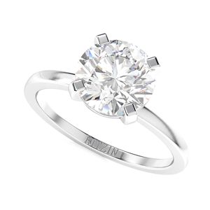 แหวนหมั้นเพชรเม็ดเดี่ยวทรงกลมสำหรับผู้หญิง - Product Image 4