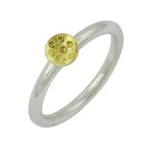 Anillo Ajustable de Plata con Baño de Oro, Estilo Hip-Hop, Incrustaciones de Piedras, para Uso Diario, Regalo para Ella - Product Image 1