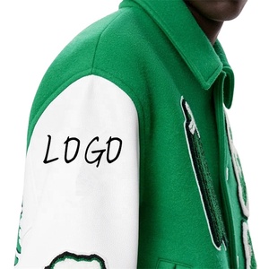 Low Moq Chenille Embroidered Unisex Varsity <b>Jacket</b> Custom Printed Logo Streetwear <b>Men</b> Letterman <b>Jacket</b> With V-Neck Collar - Product Image 5