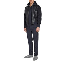 Blouson bomber en cuir PU noir pour homme, col montant, fermeture éclair, style décontracté, vêtement d'automne