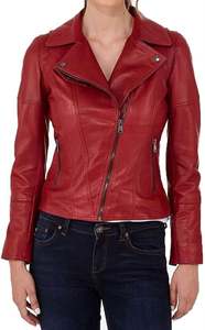 Veste en peau de mouton véritable pour femmes/veste en cuir de vache/vestes de haute qualité pour l'hiver pour femmes veste de moto en peau de vache - Product Image 3