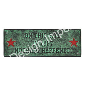 Sur ce site en 1897, rien n'a eu lieu - Plaque murale décorative en fonte, artisanat antique, panneau général, décoration murale, artisanat - Product Image 1