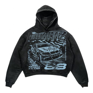 High Street Wholesale Men's Vintage Hoodie Alta calidad 100% Algodón Diseño lavado con ácido para el invierno - Product Image 2